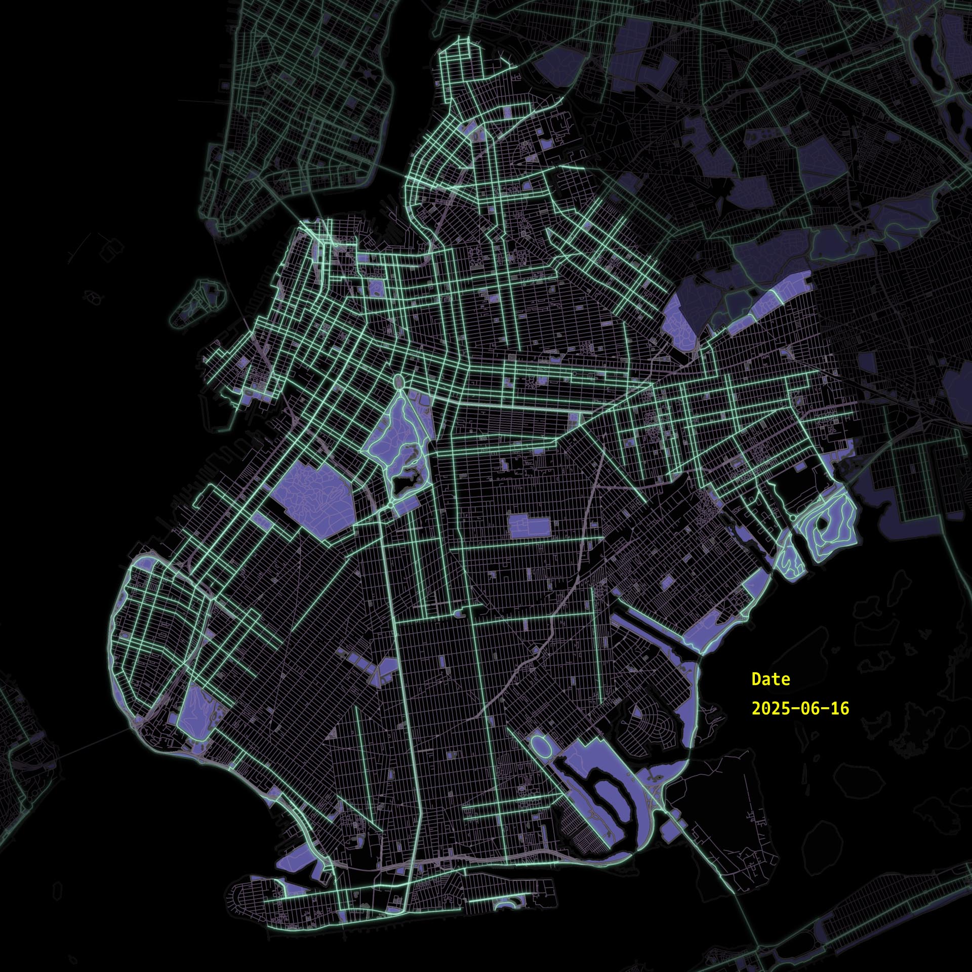 Map of Brooklyn's bike network